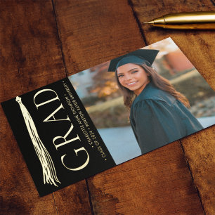 Carte De Vœux En Aluminium Moderne Elegant Tassel Grad Party Photo personnali
