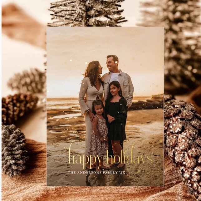 Carte De Vœux En Aluminium Moderne Joyeuses Fêtes Photo de famille plaid Tart (Créateur téléchargé)