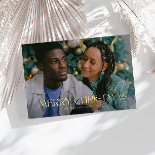 Carte De Vœux En Aluminium Moderne Joyeux Noël Tendance simple Famille photo