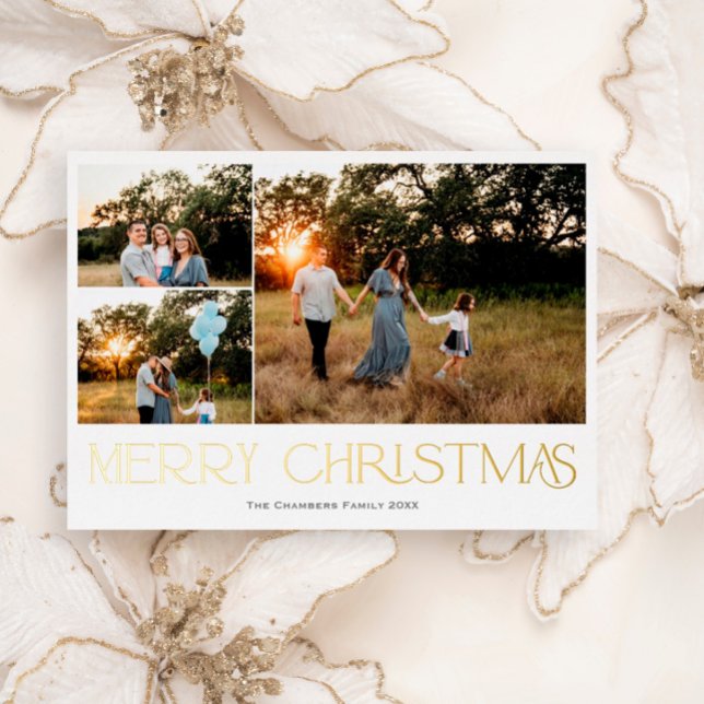 Carte De Vœux En Aluminium Moderne la photo Joyeux Noël (Créateur téléchargé)