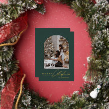 Moderne Minimaliste Script Arch Photo Vert Noël