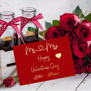 Carte De Vœux En Aluminium Monsieur et Madame Bonne Saint-Valentin
