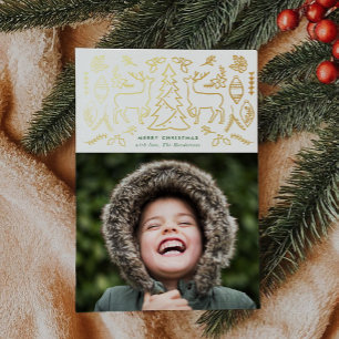 Carte De Vœux En Aluminium Motif scandinave Photo Gold