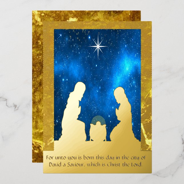 Carte De Vœux En Aluminium Nativité (Recto/Verso)