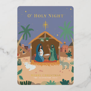 Carte De Vœux En Aluminium Nativité de la Saint-Nuit