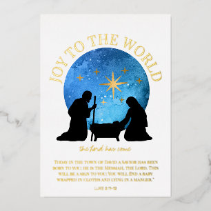 Carte De Vœux En Aluminium Nativité Écriture chrétienne Noël