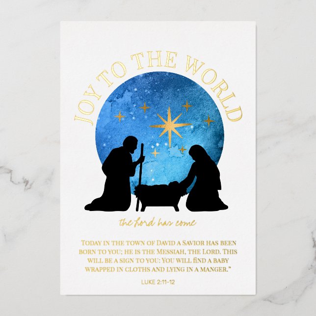 Carte De Vœux En Aluminium Nativité Écriture chrétienne Noël (Recto)