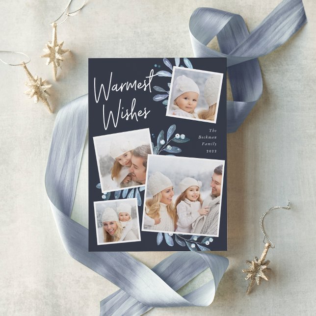 Carte De Vœux En Aluminium Naturellement Joyeux | Christmas Photo Collage (Créateur téléchargé)
