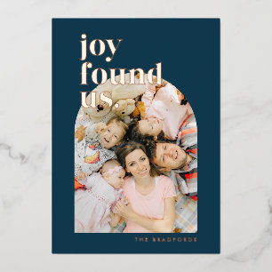 Carte De Vœux En Aluminium Navy Blue Joy Nous A Trouvé Photo Arc