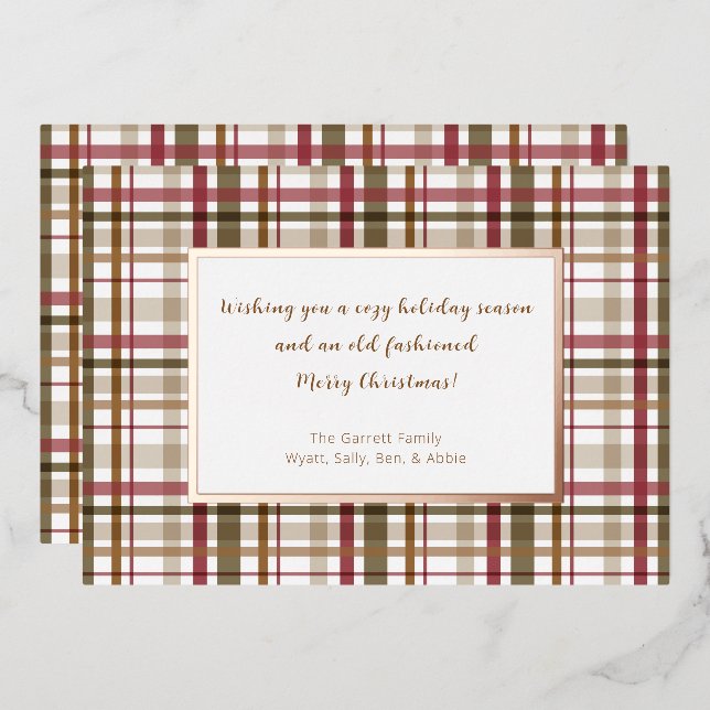 Carte De Vœux En Aluminium Noël à l'ancienne (Recto/Verso)