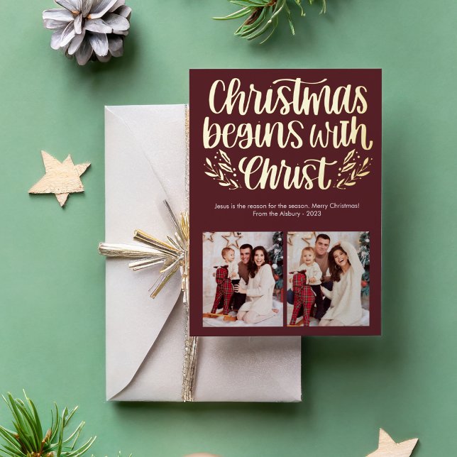 Carte De Vœux En Aluminium Noël Commence Avec Le Christ Photo Aluminium (Créateur téléchargé)