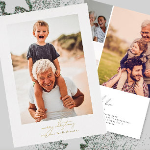Carte De Vœux En Aluminium Noël de la calligraphie   famille multiphoto
