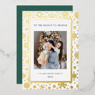 Carte De Vœux En Aluminium Noël des snowflèches   Photo Foil