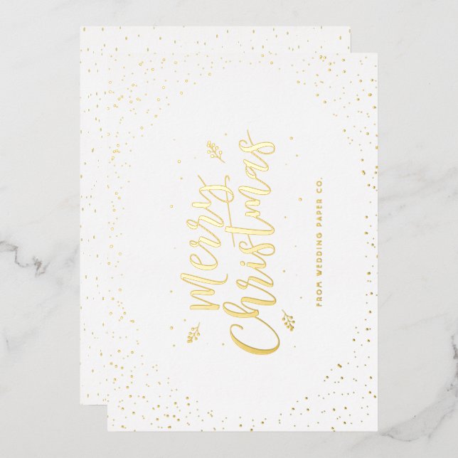 Carte De Vœux En Aluminium Noël Gold Business (Recto/Verso)