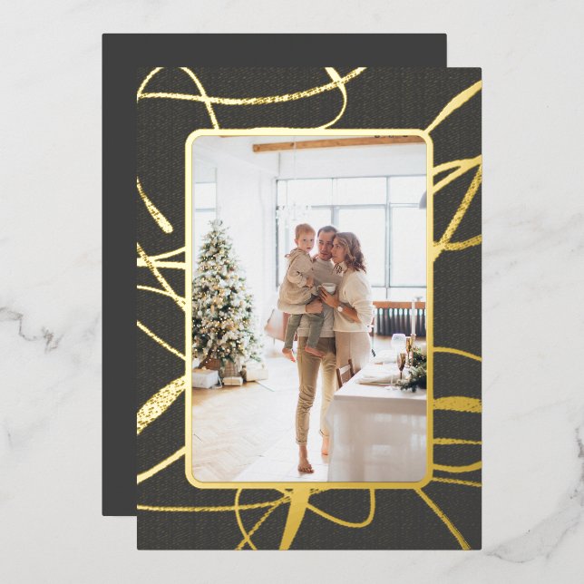 Carte De Vœux En Aluminium Noël photo étonnant et sophistiqué (Recto/Verso)