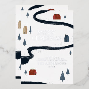 Carte De Vœux En Aluminium Noël rustique et élégant