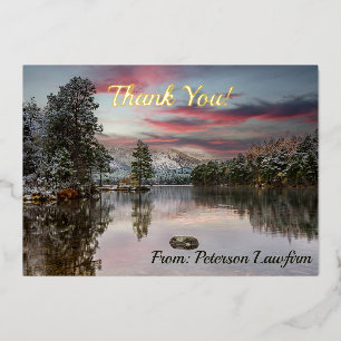 Carte De Vœux En Aluminium Noël Snowy Merci paysage