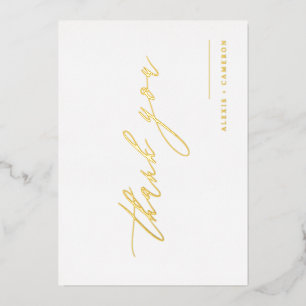 Carte De Vœux En Aluminium Noir manuscrite Calligraphie Mariage Merci