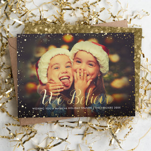 Carte De Vœux En Aluminium Nous croyons Revêtement photo Gold Glitz