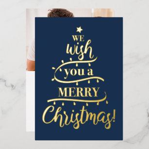 Carte De Vœux En Aluminium Nous vous souhaitons un Joyeux Noël Arbre Photo Fa