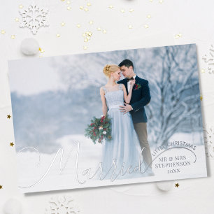 Carte De Vœux En Aluminium Nouveau 2 Script photo Marié Petit Noël