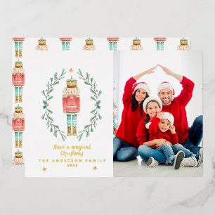 Carte De Vœux En Aluminium Nutcracker aquarelle botanique 1 photo