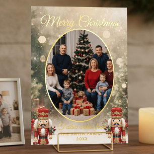 Carte De Vœux En Aluminium Nutcracker Family Photo Joyeux Noël