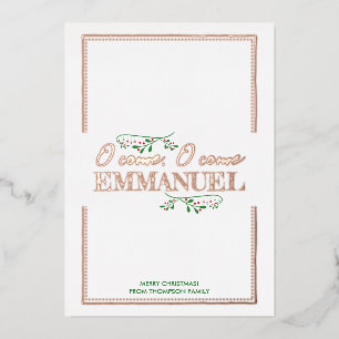 Carte De Vœux En Aluminium Ô viens, Emmanuel ! 
