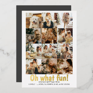 Carte De Vœux En Aluminium Oh What Fun 12 Photo Christmas Holiday Saison