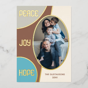 Carte De Vœux En Aluminium Or Joyeuses Fêtes classique