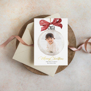 Carte De Vœux En Aluminium Ornement avec Noël de la Bow