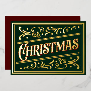 Carte De Vœux En Aluminium Ornement de Noël Rouge vert