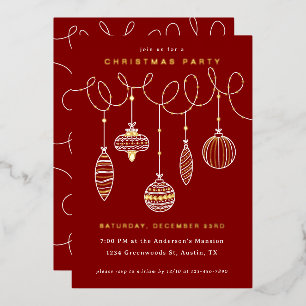 Carte De Vœux En Aluminium Ornements de Noël habillés