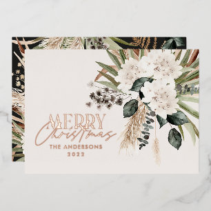 Carte De Vœux En Aluminium Pampas herbe eucalyptus moody moderne boho