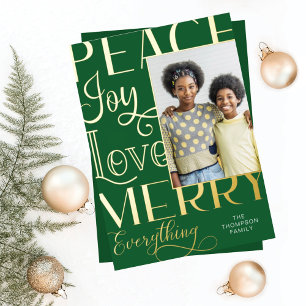 Carte De Vœux En Aluminium Peace Jove Love Joyeux Tout Type Bordure Photo