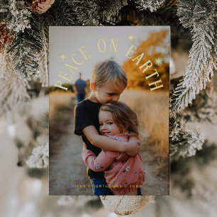 Carte De Vœux En Aluminium Peace On Earth Arche Photo de Noël de famille