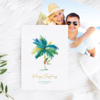 Photo d'aquarelle de Noël Tropical Palm Tree