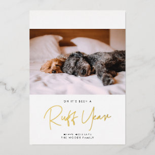 Carte De Vœux En Aluminium Photo de chien année difficile minimaliste
