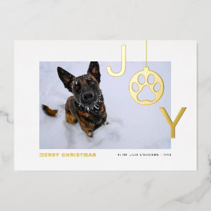 Carte De Vœux En Aluminium Photo de chien moderne Joy 