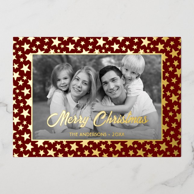 Carte De Vœux En Aluminium Photo de famille | Convertir automatiquement l'ima (Recto)
