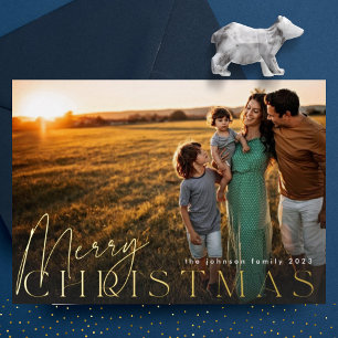 Carte De Vœux En Aluminium Photo de famille La photo de Noël la plus heureuse