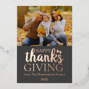 Carte De Vœux En Aluminium Photo de la famille de Thanksgiving d'automne mode
