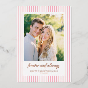 Carte De Vœux En Aluminium Photo de la Saint-Valentin pour toujours et à jama
