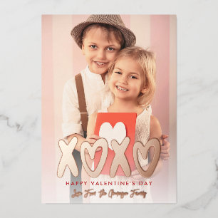 Carte De Vœux En Aluminium Photo de la Saint Valentin XOXO
