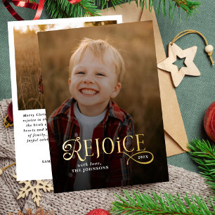 Carte De Vœux En Aluminium Photo de Noël chrétien religieux Réjouissez-vous
