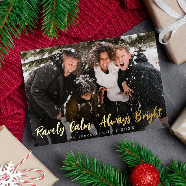 Carte De Vœux En Aluminium Photo de Noël Rarement Calme Toujours Lumineux (Créateur téléchargé)