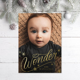 Carte De Vœux En Aluminium Photo de Noël Wonder
