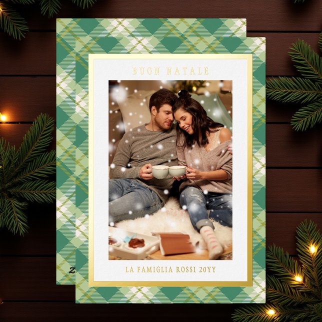 Carte De Vœux En Aluminium Photo de taran vert de Buon Natale (Créateur téléchargé)