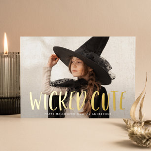 Carte De Vœux En Aluminium Photo de Wicked Cute Halloween