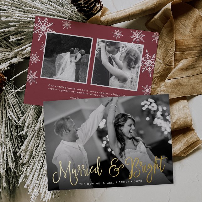 Carte De Vœux En Aluminium Photo du Mariage marié et brillant (Créateur téléchargé)
